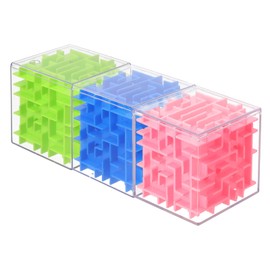 YOKIVE 3 Pcs Labyrinth Puzzle Box, Puzzle Cube Funny Labyrinth Game Puzzle Box Mind Teasers Leisure Toys, Great for Teens and Adults Birthday Gifts (Blue/Green/Pink, 2.36-Inch)