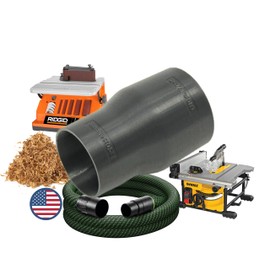 36mm Hose Adapter for 2-1/2" Dust Collection Ports - Compatible with Festool D36/32 (36mm) Hoses - Made in USA (Black)