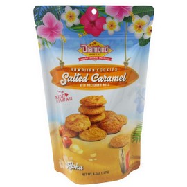 Diamond Bakery Hawaiian Cookies Salted Caramel with Macadamia Nuts 4.5 oz (127g) Resealable Pouch