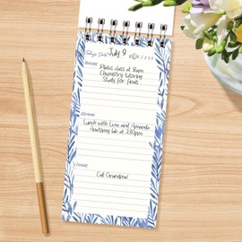 Designer Papers by Designer Greetings Blue Leaves Undated Daily Agenda – 256 Pages – Scheduling, Work, Back-to-School Supplies, Personal Notes