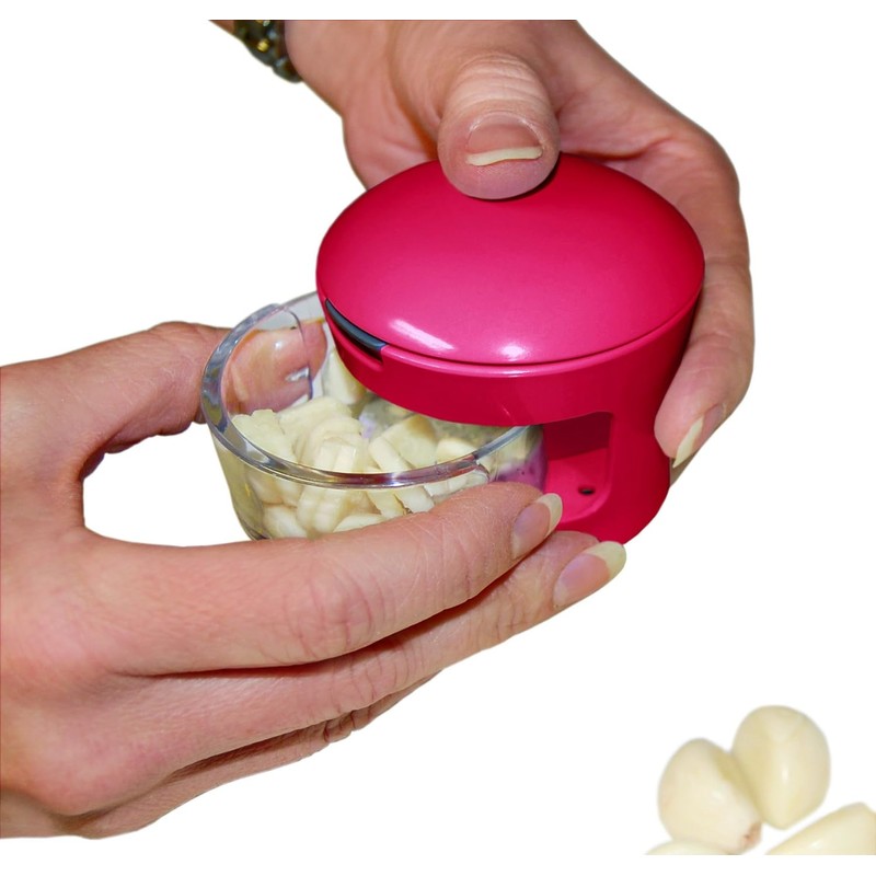 Garlic Perfection Press, Crusher, Mincer, and Storage Container - Easy