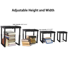 Svartur Adjustable Locker Shelf Organizer – Back to School Essentials Locker Organizer for Girls & Boys – Expandable Height & Width, Stackable, Durable– Fits Most Standard Lockers, Black
