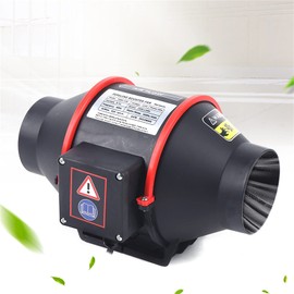 DOONARCES 4 inch 182 CFM Inline Duct Ventilation Fan Silent Waterproof Exhaust Fan Split Vent Exhaust Blower Air Circulation for Kitchen Greenhouses Grow Tent Bathroom BBQ Shop 310m³/h (4 inch/Black)