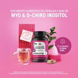Inositol Platinum Life360 Myo Y D-chiro Inositol 120 Cps Sin Sabor                                                                                    