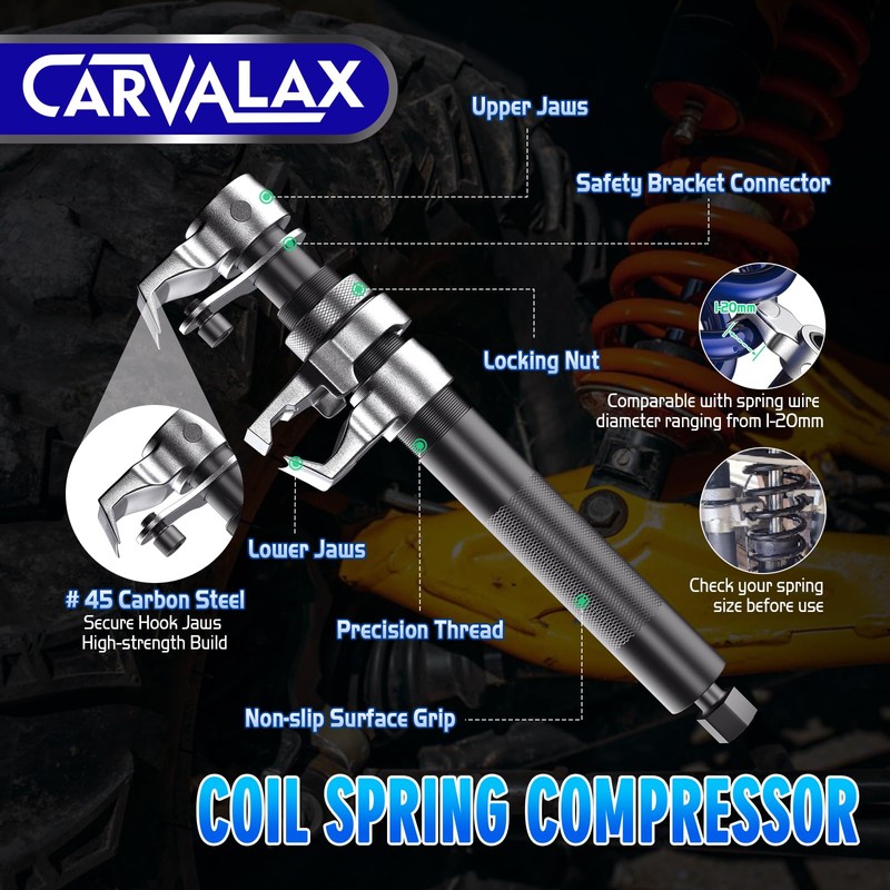 CARVALAX Coil Spring Compressor Tool, 2pcs Automotive Spring Compressor Set
