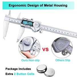 Kynup Digital Caliper, 12 Inch Caliper Measuring Tool with Stainless Steel, IP54 Splash Proof Protection Design, Large LCD Screen, Easy Switch from Inch Metric Fraction (300mm)