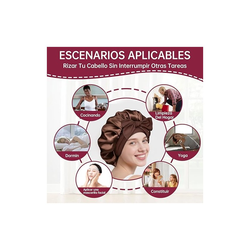 Tubos para Cabello Sin Calor: 3 Piezas Heatless Curls con
