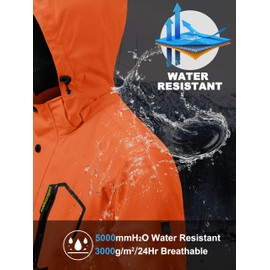 MAGCOMSEN Men's Jacket Rain Waterproof Windbreaker Outerwear Lightweight Rain Jackets Breathable Softshell Raincoats Orange, XL