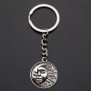 Crescent on Moon Face of Sun Sunshine Faces Pendant Keychain