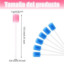 WADY Hisopos Esponja Desfalleado Care de Esponja Swab, 100 Desechables Hisopos Orales, Cuidado Oral Hisopos, Swab Dental Swabsticks para Limpieza de Del Diente, Dientes Limpieza de Los Hisopos (Rosa)