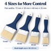 Emenne 4-Piece Natural Bristle Paint Brush Set – Flat Wood