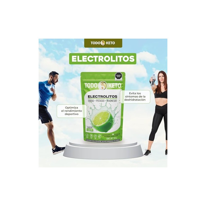 Electrolitos con Stevia 150 g Sodio, Potasio y Magnesio 30