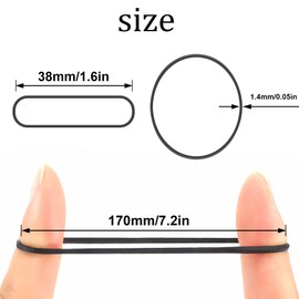 200pcs Black Natural Rubber Elastic Bands Heavy Duty Bands for Hair Home, Pens, Catapults, Bills, Bank Paper, Office Supplies(38mm)