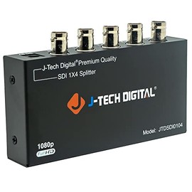 J-Tech Digital ® Premium Quality SDI Splitter 1x4 Supports SD-SDI, HD-SDI, 3G-SDI up to 1320 Ft (1 Input and 4 outputs)