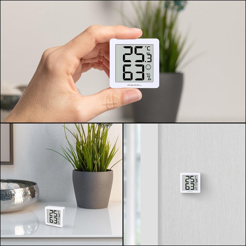 PEARL Indoor Climate Thermometer: Set of 4 Digital Thermal &