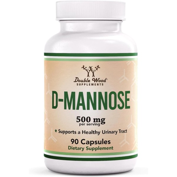 Double Wood Supplements D Mannose 500mg Capsules, 90 Count (D-Mannose