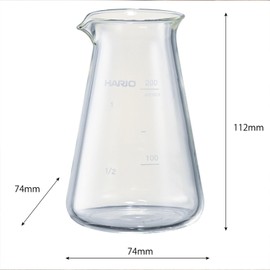 HARIO CSP-200 Conical Make Pitcher, Crafts Science, Practical Capacity, 6.8 fl oz (200 ml), Beaker, Server, Includes Measuring Memory, Transparent, Heat-resistant Glass, Made in Japan