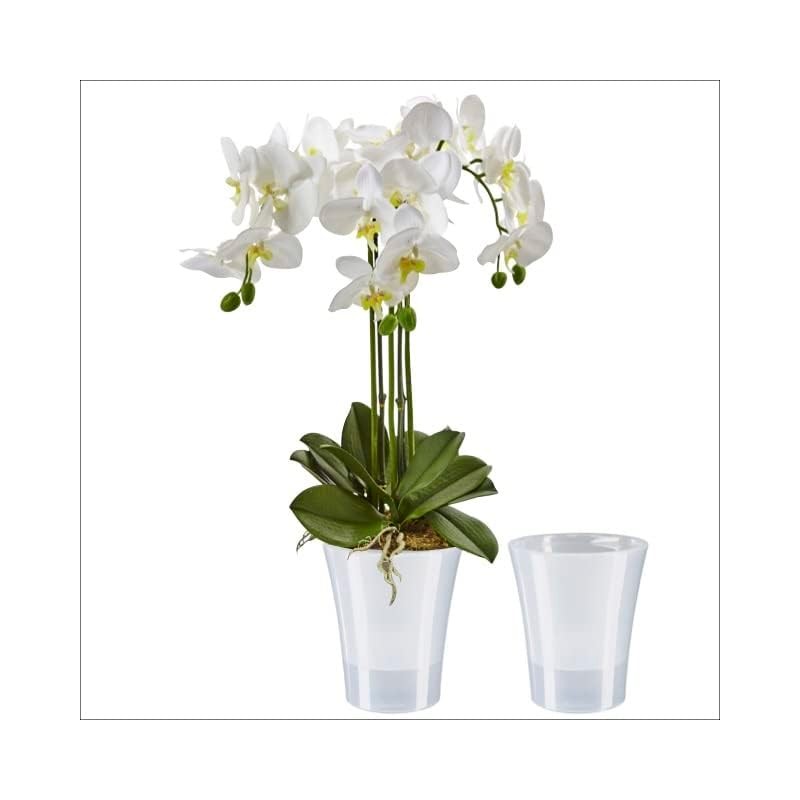 Santino Set of 2 Transparent Orchid Pots with Self-Watering Wick