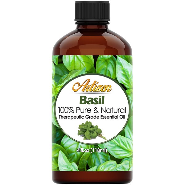 Artizen 4oz Oils - Basil Essential Oil - 4 Fluid Ounces