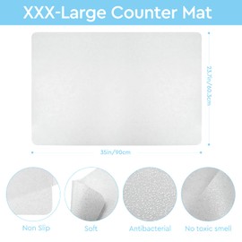 Fsdfskoi 36 "x24 inch Large Silicone mat with Luminous Silicone mats Suitable for Multi-Purpose use Such as Flooring Restaurant Baking etc (Silvery White)