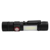T6+COB Electric Torch Telescopic Zoom Powerful Flashlight Dual Light Sources