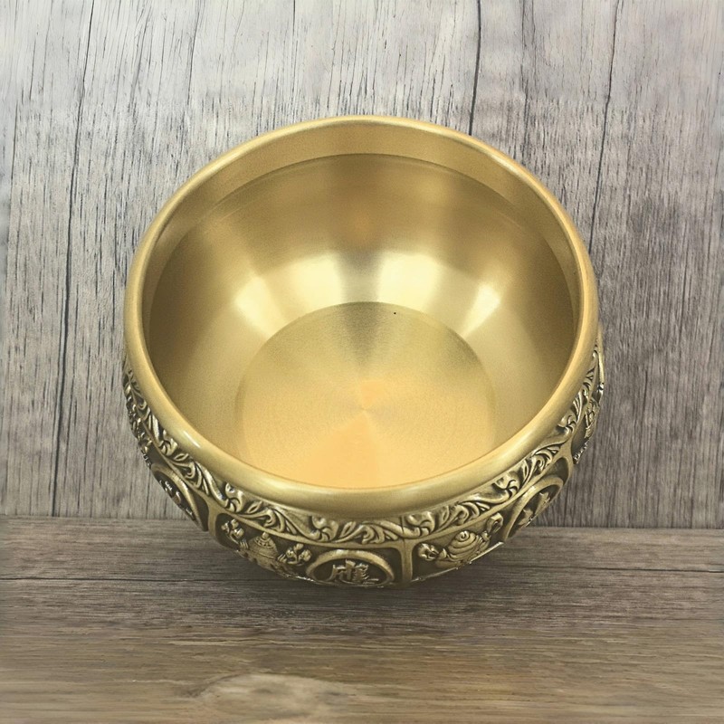 Classic Feng Shui Brass Wealth Bowl - Chinese Money Attraction