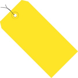 Aviditi Wired Shipping Tags, 3 1/4" x 1 5/8", 13 Pt, Yellow, with Reinforced Eyelet, to Identify Or Address Items That Cannot be Labeled and to Color Code Shipments, Case of 1000