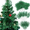 Craftsatin 75 Pcs Christmas Glitter Branches 3 Styles Artificial Christmas