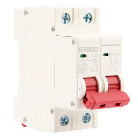 FTVOGUE 2P DC 500V Circuit Breaker DZ47-63Z-2P Leakage Protection Air Switch (32A)