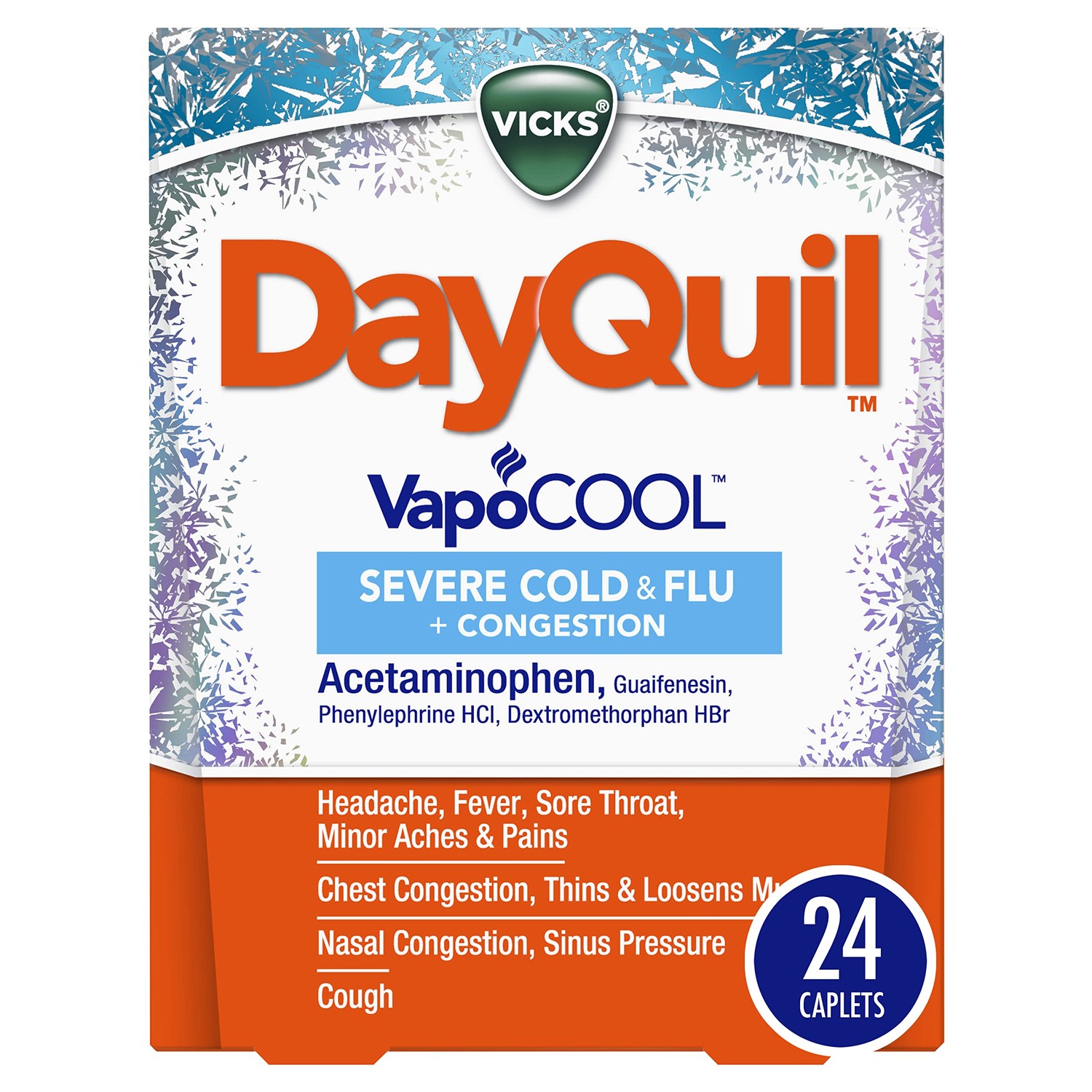 Vicks DayQuil VapoCOOL SEVERE Cold & Flu + Congestion Medicine, Non