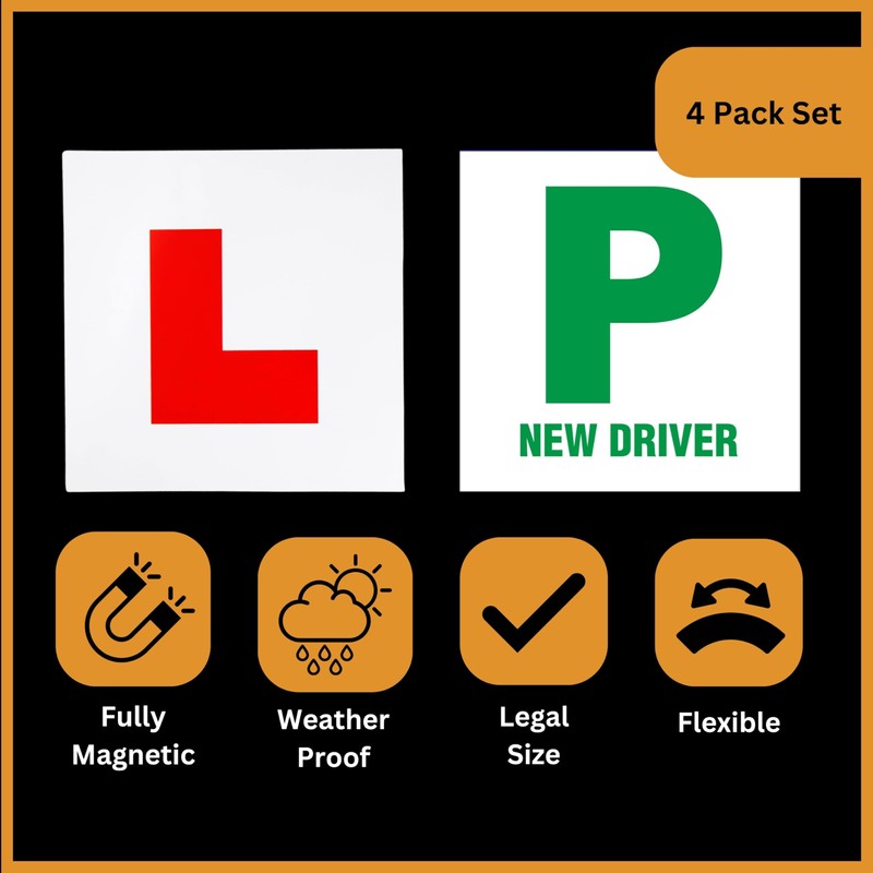 Tek Automotive Magnetic L and P Plates - 4 Pack