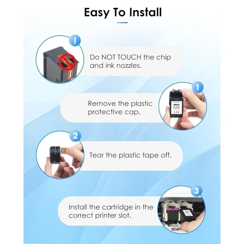 TECKKIN 63XL Ink Cartridges Black & Color Replacement Compatible for