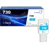 QUEENPRINT Remanufactured 730 C Ink Cartridge Replacement for 730 Cyan