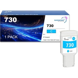 QUEENPRINT Remanufactured 730 C Ink Cartridge Replacement for 730 Cyan Ink Designjet T1600 T1700 T2600 Series Printer Ink, 1 Pack