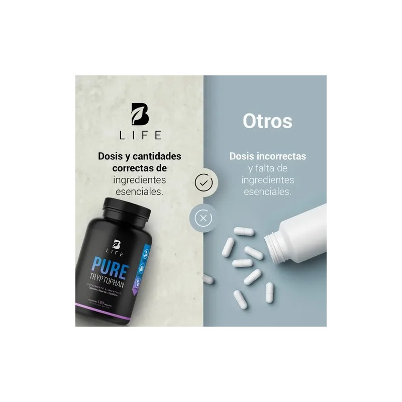 Triptofano De 180 Cápsulas De 500mg, L-tryptophan B Life