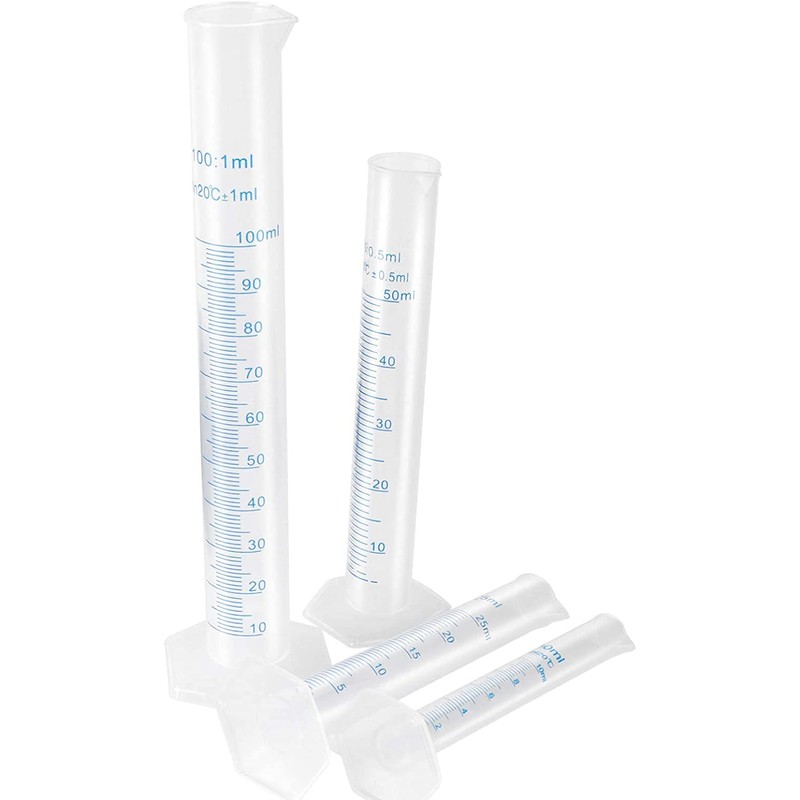 Plastic Graduated Cylinder,10ml, 25ml, 50ml, 100ml,Measuring Cylinder for Home and
