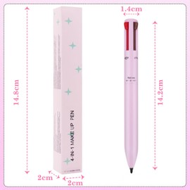 ZXCHOME 1 Stück 4-in-1 Make-up Stift, Eye Liner, Brow Liner, Lip Liner, & Highlighter Stift, wasserdicht All in One, Auge Langanhaltender