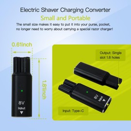 Vicue 2X 8V HQ850 Type-C Shaver Charger Adapter Charging Converter for Philipss for Norelcoo Oneblade HQ986, HQ988, USB-C Electric Shaver Power Adapter Power Supply Converter Without Charger Cord