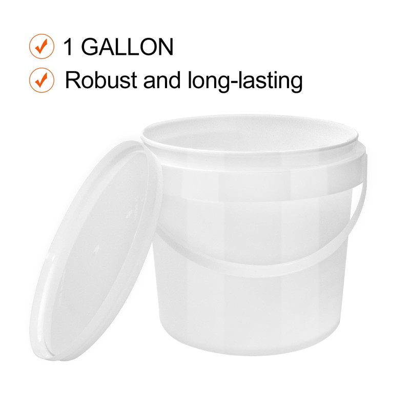 SENONAPO 13 Pack 1.5 Quart White Plastic Bucket with Handle