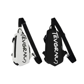 2Pzs Bolso Cruzado En El Pecho Para Hombre Y Mujer, Bolsa Bandolera, Riñonera Deportiva, Mochilas Informales Bolsa Cintura Para Deportes Al Aire Libre, Correr Y Viajar, Negro + Blanco
