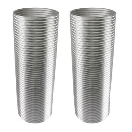 Awoco 8 Inches Diameter x 10 Feet Long Semi-Rigid Flexible Aluminum Duct - Ideal for Kitchen, Bathroom, Range Hood Venting (10 ft x 2 pcs)