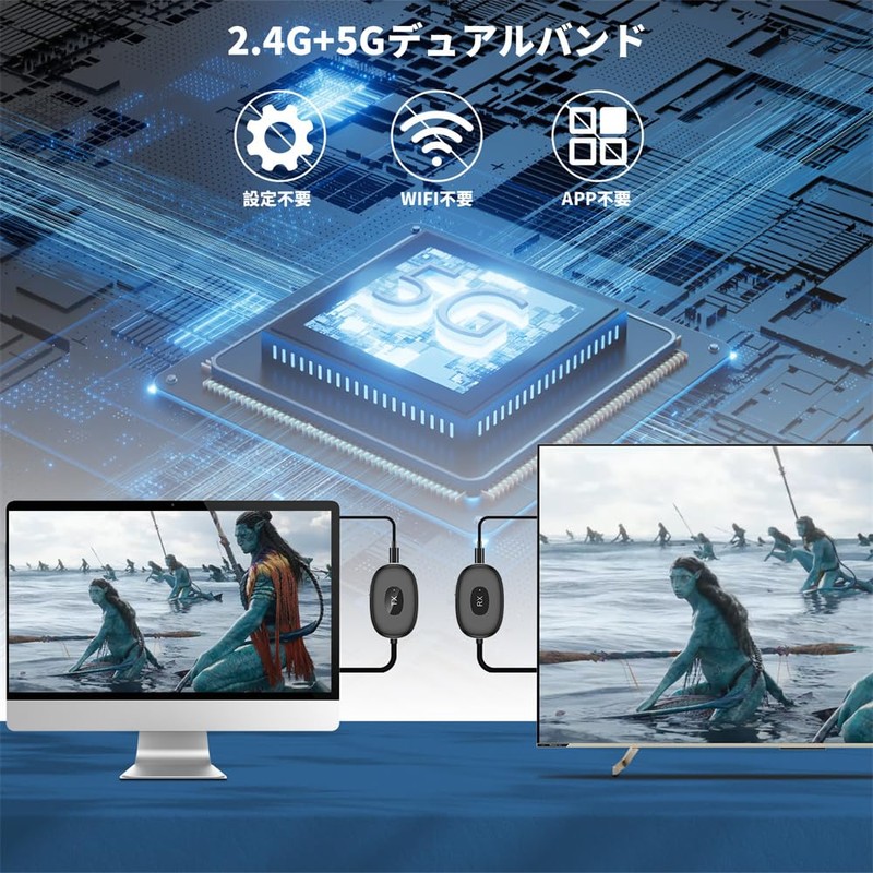 2024 Model Wireless HDMI Transmitter and Receiver Set, Small, 30M