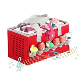 Carrying case for Toniebox Audio Player and Figurines Starter Set,Felt Organizer Bag,Travel for toniebox Earphone and charger accessories portable bag (Red)