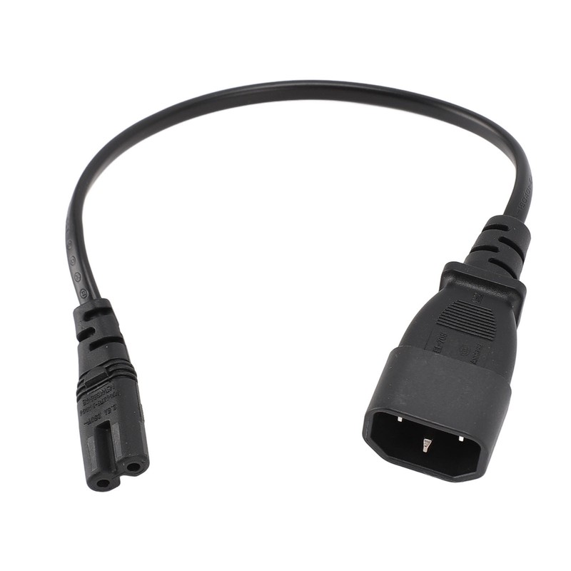 IEC320 C14 Male to IEC320 C7 Female Power Adapter Cable