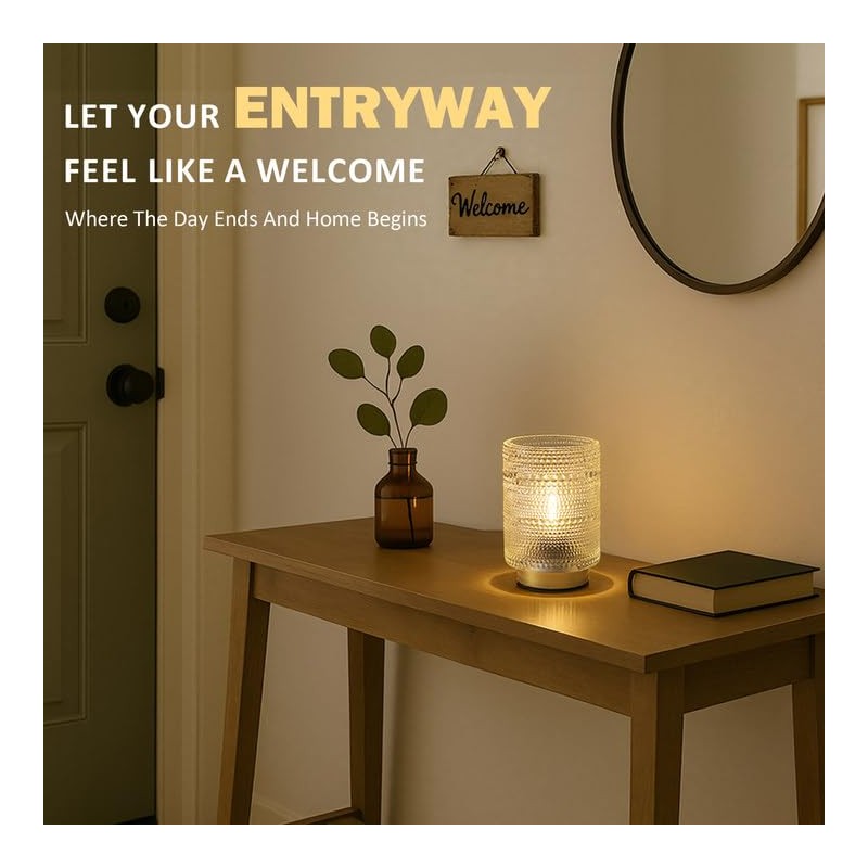 Small Battery operated Lamp with Timer for Bedside/Coffee Table/Book shelf