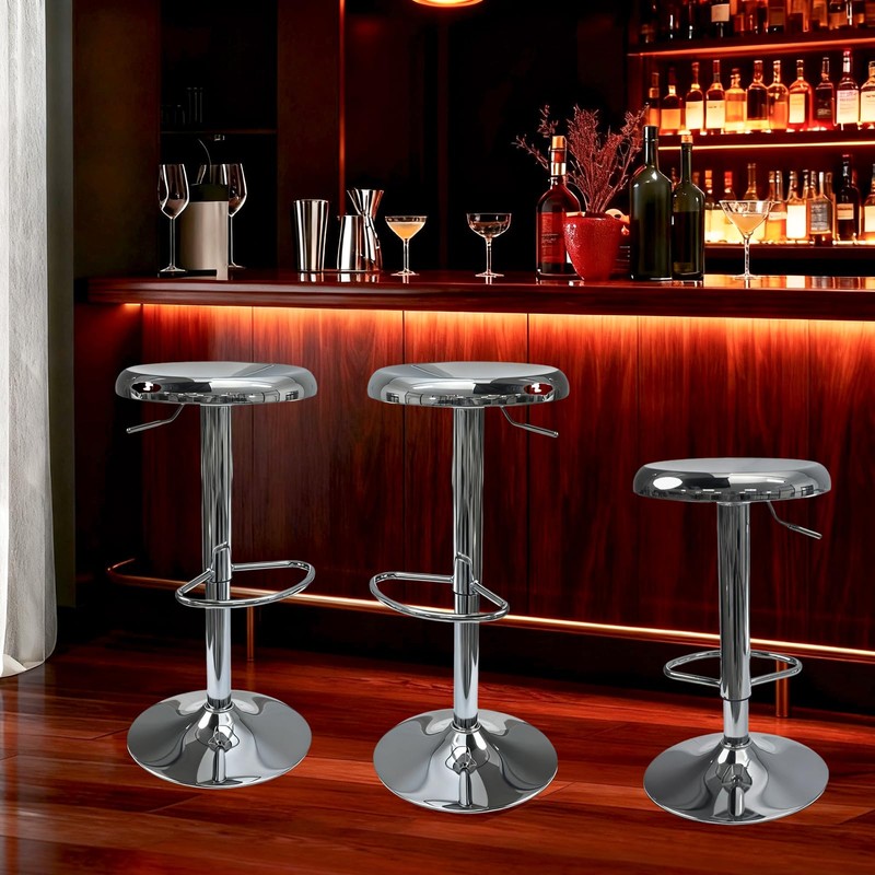 KBISHTIE Adjustable Bar Stools Set of 2, Backless Swivel Round