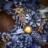 34cm Pastel Blue Pine Cone Hanging Winter Wreath Door Decoration
