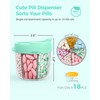 AMOOS Cute Pill Dispenser with 7 Large Compartments, Portable Pill