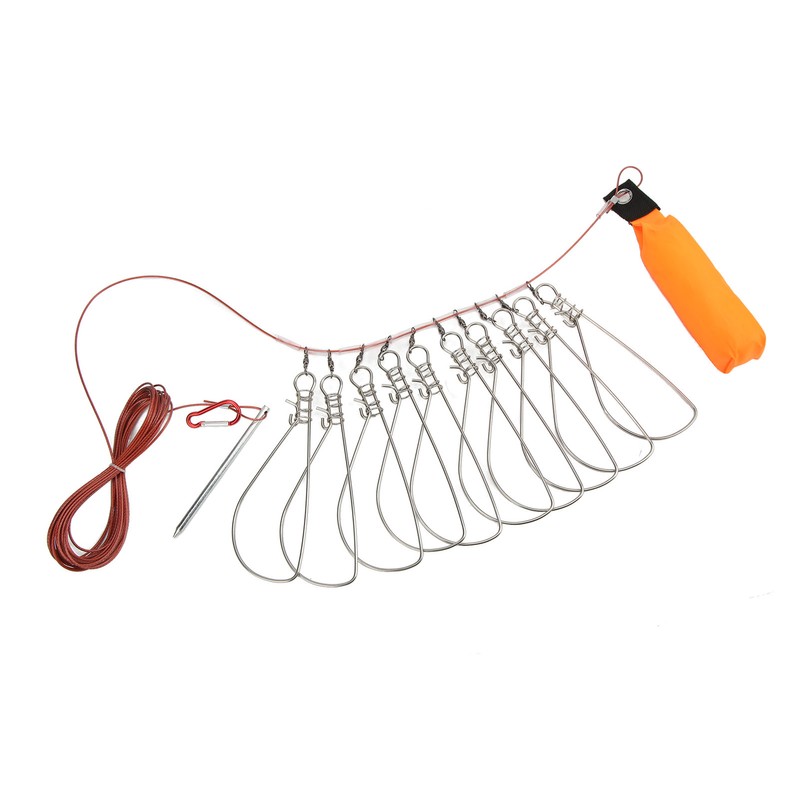 Live Fish Lock with Foam Float Stick Steel Wire Fishing