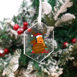 Clear Round Acrylic Christmas Ornament, 3mm Extra Thick, DIY Bulk Blank Circle Bulb Xmas Bauble Tree Decorations, Stocking Name Tag, Holiday Tags, 20 Pack (20, 6-Sided Shape)